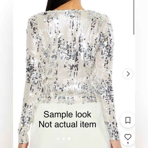 Forever 21 Glittering Silver Sequin Blouse - Picture 3 of 9